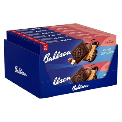 Abbildung von Bahlsen Ohne Gleichen Edelherb 12er Pack Knusprige Waffel mit Haselnusscreme und edelherber Schokolade (12 x 125 g)