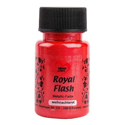 Abbildung von Ideen mit Herz Royal Flash, Acryl Farbe, metallic, feinsten Glitzerpartikeln, 50 ml (weihnachtsrot)