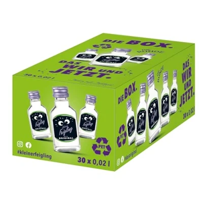 Abbildung von Kleiner Feigling Das Original 30 x 0,02 l PET Marken Spirituose Premium Likör Feiern mit Fantasie Taschenflasche