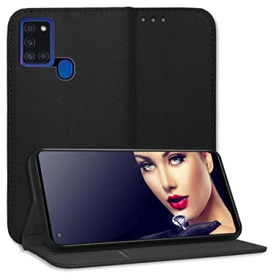 Abbildung von mtb more energy® Schutz Tasche Smart Magnet kompatibel mit Samsung Galaxy A21s (SM A217, 6.5&#039;&#039;) schwarz Bookstyle Klapp Cover Hülle Wallet Case