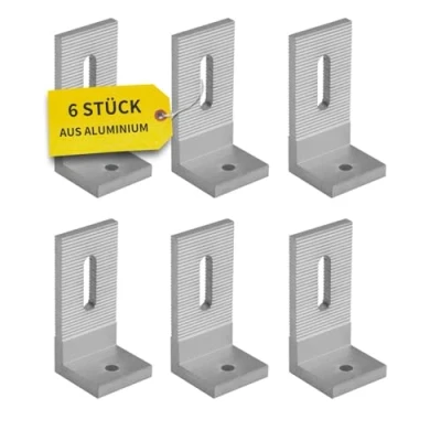 Abbildung von Avoltik 6x 90 L Winkel zur Befestigung für PV Modul Halterung I Montagewinkel aus Aluminium Grad Verbinder Solarpanel Montage robuster Befestigungswinkel Balkonkraftwerk