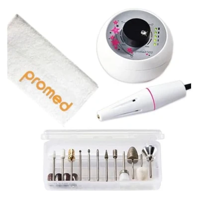 Abbildung von Promed 502 elektrische Nagelfeile inkl. Bitset, Nagelfräser für Maniküre/Pediküre, elektrischer Fräser Nailart/Nageldesign 20000 U/min