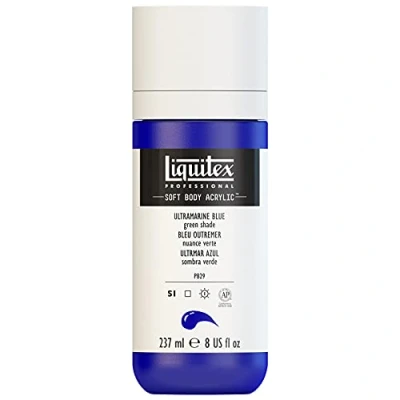 Abbildung von Liquitex 1923380 Professional Acrylfarbe Soft Body Künstlerfarbe in cremiger deckender Konsistenz, hohe Pigmentierung, lichtecht &amp; alterungsbeständig, 237ml Flasche Ultramarinblau (Grünton)