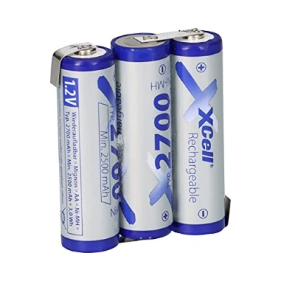 Abbildung von 3er Reihe Lotfahne AA Mignon 3,6V 2700mAh Hochstrom , Schnelladefähig F1x3 XCell