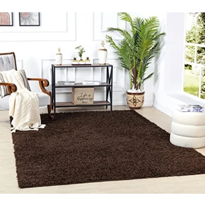 Abbildung von Surya Hochflor Teppich &quot;UNI CHIC 2304&quot;, rechteckig, Flauschig, Langflor, Weich, Wohnzimmer Flurteppich, Braun