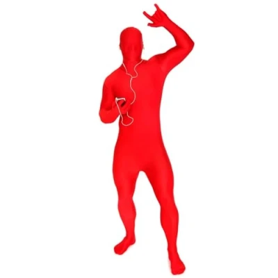 Abbildung von Morph Rot Zentai Suit, Rot, Ganzkörperanzug, Ganzkörperanzug Fasching Herren, Damen Fasching, Ganzkörper Kostüm Männer, Ganzkörperkostüm Erwachsene L
