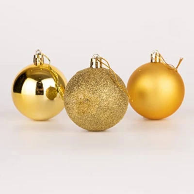 Abbildung von 60 mm/18 Stück Weihnachtskugeln, bruchsicher, rot, Weihnachtsbaumschmuck, Kugel, Ornamente, Kugeln, Weihnachtsdekoration, Urlaubsdekoration, glänzend, matt, glitzernd