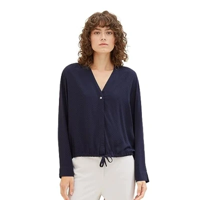 Abbildung von TOM Tailor MIT Struktur Bluse, Damen, Größe: 36, Sky captain blue