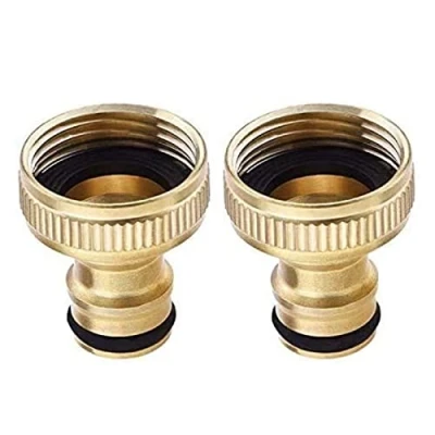 Abbildung von Topways® 2X Hahnverbinder Anschluss für Wasserhähne mit Gewinde, 3/4 &#039;&#039; BSP Messing Tap Connector Faucet Adapter Garten Wasserhahn Gewinde