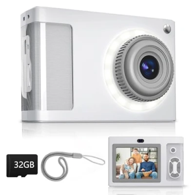 Abbildung von Digitalkamera, ARNSSIEN 1080P Kinderkamera, 2,4&quot; 16LED Licht 40MP mit 8 Zoom Kamera Fotokamera, Kompakt Digitalkamera für Kinder Teenager Senioren Anfänger