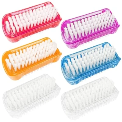 Abbildung von 6 Stück handbürste,handwaschbürste,nagelbürste,Doppelseitige Nagelbürste,Transparent Finger Bürste,Kunststoff Nagelbürste,Doppelseitige Handbürste,für Reinigung von Hand Nagel(6 Color)