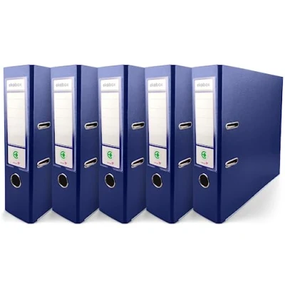 Abbildung von Netuno 5x Akten Ordner Dunkelblau din a4 2 Ring Mechanik Ringorder 8cm Kunststoff breit Büroordner Plastikordner Briefordner Ringmappe breiter Aktenordner 5er pack