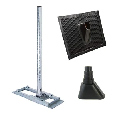 Abbildung von Premium X Deluxe X90 48 Dachsparrenhalter 90cm Mast Sparrenhalter SAT Dach Halterung Dachabdeckung Alu Dachziegel Manschette schwarz