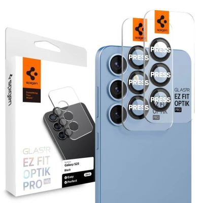 Abbildung von 2er Pack Samsung Galaxy S25 Panzerglas Spigen Glas.tR EZFit Optik Lens Protector 2 Linsen Protektor für das