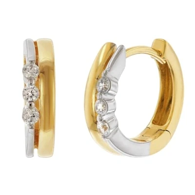 Abbildung von trendor 68468 Damen Ohrringe 333 Gold Bicolor Klapp Creolen