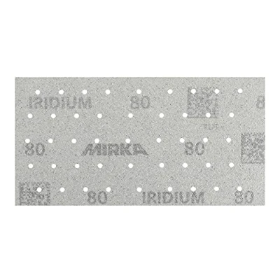 Abbildung von Mirka Iridium Premium Schleifpapier 81x133mm Klett 54 Loch, Korn 80, 10/Pack / Zum Schleifen von Lack, Spachtel, Grundierung, Holz, Stahl, Mineralwerkstoffe, Kunststoff