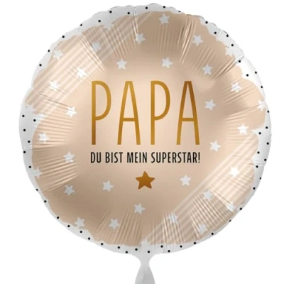 Abbildung von Folienballon Papa &#039;Du bist mein Superstar!&#039; Ballon Geschenk Vater zum Geburtstag, Vatertag, Luftballon Made in EU, Helium geeignet
