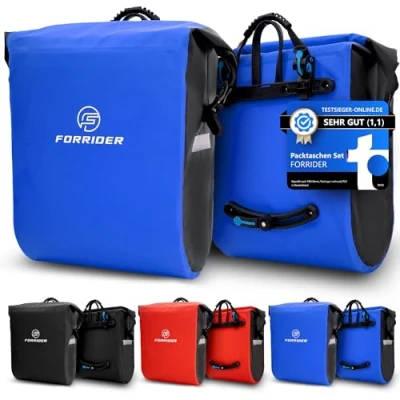 Abbildung von Fahrradtaschen Set 2x25L Wasserdichte Gepäckträgertasche mit viel Stauraum