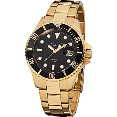 Abbildung von Regent F 370 Herrenuhr Quarz Goldfarben/Schwarz