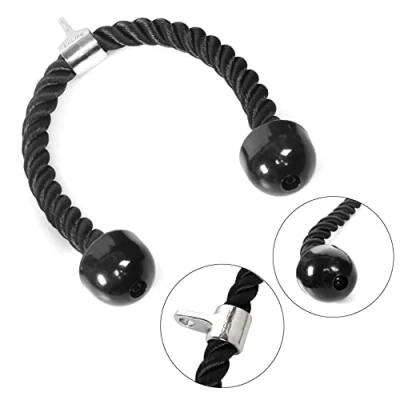 Abbildung von CCLIFE Trizepsseil Tau Nylon 70/85/100cm Bizeps Trizeps Seil Seilzug Fitness Kabelzuggriff Doppelgriff für Workout am Kabelzug Kraftturm, Größe:70cm