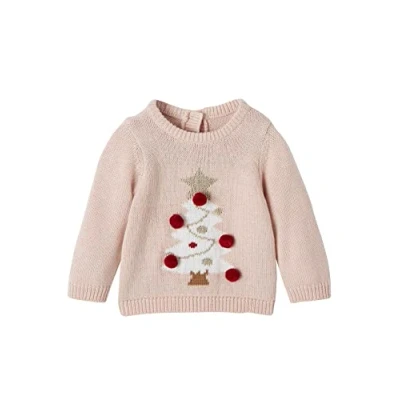 Abbildung von Vertbaudet Baby Weihnachtspullover, Tannenbaum mit Pompons Oeko Tex zartrosa 71