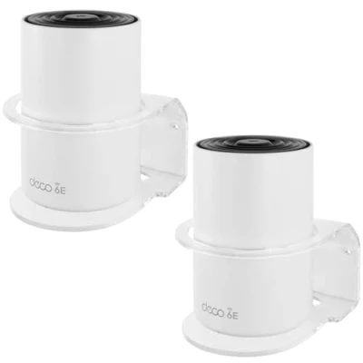Abbildung von BECEMURU Wandhalterung Halter Stabilität Acryl Schutzhülle Router Schutz Kompatibel mit Deco X20/X25/X50/X55/XE75/X60/X68/W3600 Ganze Startseite Mesh Wi Fi System (2 Pack)
