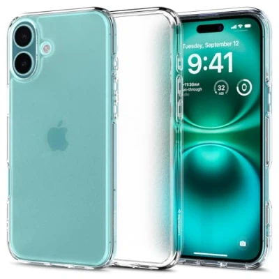 Abbildung von Spigen für iPhone 16 Plus Hülle [Anti Yellowing] Ultra Hybrid Case Handyhülle Schutzhülle Cover Transparent Durchsichtig Dünn Slim Frost Clear