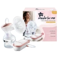 Abbildung von Tommee Tippee Made for Me Elektrische Einzel Milchpumpe, Starke Saugkraft, Angenehmer, wiederaufladbar über USB, leise, tragbar, Express Modi, samt Babyflaschen