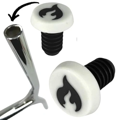 Abbildung von Chilli PRO Scooters Barends Plugs Stunt Scooter Alu Bar Lenker Enden verschluss Stopfen (1 Paar) Weiss/Flame Logo schwarz