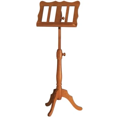Abbildung von K&amp;M 117 Holz Notenpult Solides Buchenholz Kirschbaumfarbig 96 bis 132 cm ausziehbarer XXL Notenständer im Barockstil