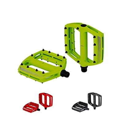 Abbildung von BBB CyclingCoolRideFahrrad PedaleGroße Plattform in Schwarz,Rot,Gelb und GrünAlu PedalkörperAuswechselbare Grip Pins, 10 Stück pro Seite