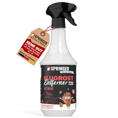 Abbildung von SPRINGER RX1000 Flugrostentferner 1L Made in Germany Schonender &amp; tiefenwirksamer Rost Reiniger Rostentferner für Flugrost, Korrosionsspuren, Industriestaub, etc.