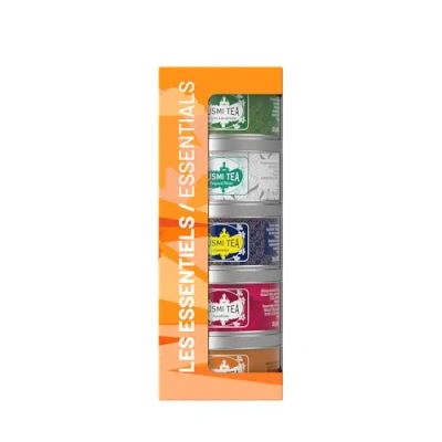 Abbildung von Kusmi Tea Geschenkset The Essentials Bio für Frauen und Männer Grüner Tee, Schwarzer Weißer Hibiskustee Loser Tee 5 Dosen zu 25g Idee Geburtstagsgeschenk