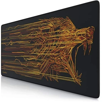 Abbildung von CSL Computer Titanwolf XXL Speed Gaming Mauspad 900 x 400 mm Mousepad Tischunterlage mit Motiv verbessert Präzision und Geschwindigkeit Stabiler Halt auf glatten Oberflächen