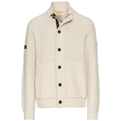 Abbildung von camel active MIT Verstecktem Reissverschluss Strickjacke, Herren, Größe: XXL, Creme