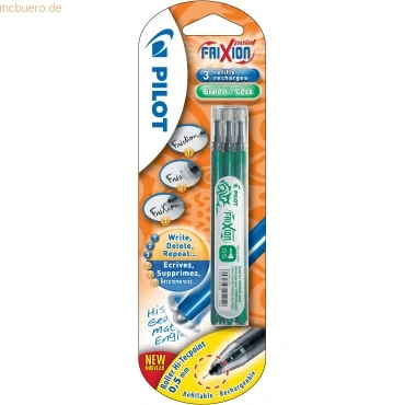 Abbildung von Pilot Pen 2265004B3 Ersatzminen Frixion Point, Stärke 0,5 mm, grün, radierbar 3 Stück