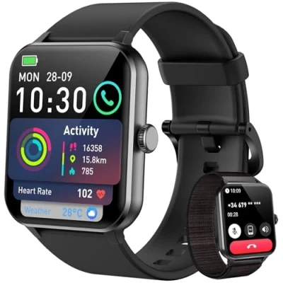 Abbildung von Blackview Smartwatch Herren Damen mit Telefonfunktion(Anrufe tätigen/empfangen)/Message Reminder, Sportuhr 100+Sportmodi, Fitnessuhr,Puls Schlaf Monitor, Schrittzähler, Smart Watch für Android iOS
