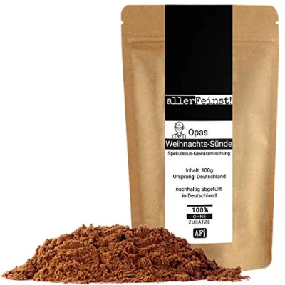 Abbildung von allerFeinst! Opas Weihnachts Sünde Spekulatiusgewürz Spekulatiusgewürzmischung für Spekulatius, Plätzchen, Waffeln, Kekse, Saucen, 1er Pack (1 x 100g)