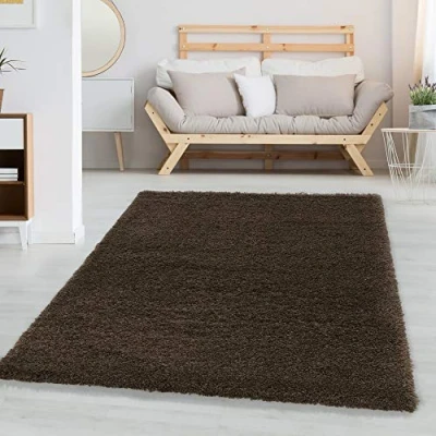 Abbildung von Carpettex Hochflor Teppich Unicolor Einfarbig, Läufer, Höhe: 30 mm, Wohnzimmer Einfarbig Shaggy verschidene farben und größen