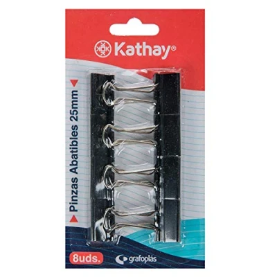 Abbildung von Kathay 86400810 Blister mit 8 Klammern, 25 mm, Schwarz