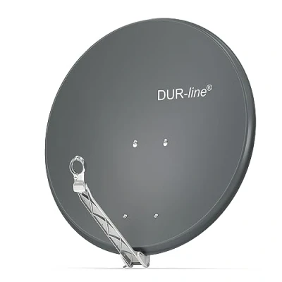 Abbildung von DUR line Select 80cm Satellitenschüssel/Aluminium Sat Reflektor [ 3X Test SEHR GUT *] / Anthrazit mit LNB Halterung/Sturmsicher und leicht zu installieren/Rostfrei