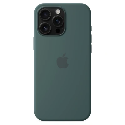 Abbildung von Apple iPhone 16 Pro Max Hülle MagSafe Silikon Original Soft Case/Backcover Handyhülle Grün