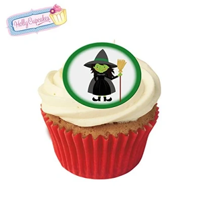 Abbildung von 24 Wunderschöne essbare Kuchendekorationen: Der Zauberer von Oz, Böse Hexe des Westens / Wizard of Oz Wicked Witch