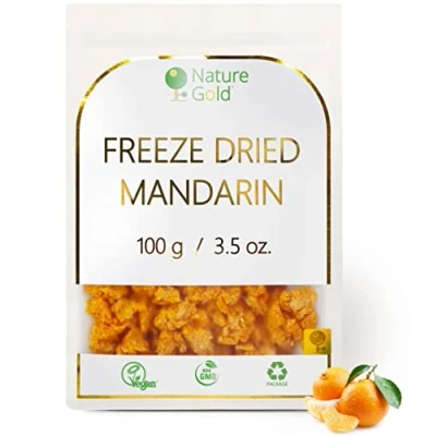 Abbildung von Gefriergetrocknete Mandarine ganze Frucht 100g 100% Natürlich &amp; Vegan GVO frei Ohne Zucker und Zusatzstoffe *