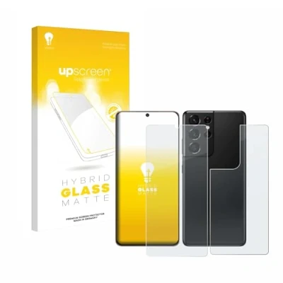 Abbildung von upscreen Entspiegelungs Schutzglas für Samsung Galaxy S21 Ultra 5G (Display+Rückseite) Schutzfolie Matt, Glas Folie [mattierend, 9H Panzerschutz]