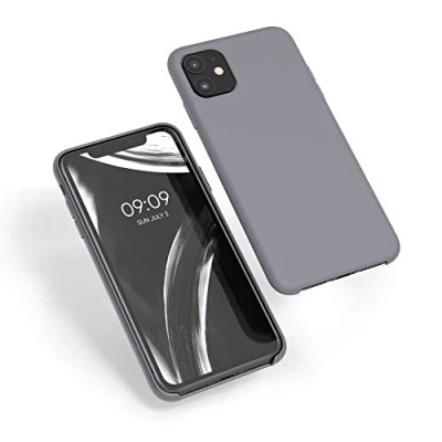 Abbildung von kwmobile Hülle kompatibel mit Apple iPhone 11 Silikon Handy Case Handyhülle weiche Oberfläche kabelloses Laden Stone Dust