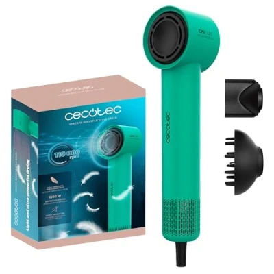 Abbildung von Cecotec Ionicare Rockstar Style Grüner Haartrockner, sehr kompakter, leichter Motor 1500W, 110000 U/min, Ionengenerator, 4 Temperaturen, 3 Geschwindigkeiten, leise: Brushless Technologie