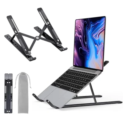 Abbildung von LAC FUTURE Laptop Ständer Aluminiumlegierung, Notebook Höhenverstellbarer 7 Stufe, Laptopständer Belüftet Kühlung, Halterung Für MacBook Pro Air, Dell, Hp Alle 10 17 Laptops