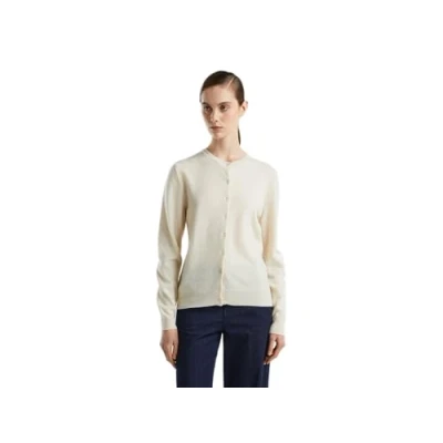 Abbildung von United Colors of Benetton Merino CREW NECK Strickjacke Strickjacke, Damen, Größe: 40, White
