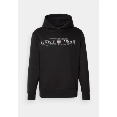 Abbildung von GANT Graphic Hoodie Kapuzenpullover, Herren, Größe: Small, Black